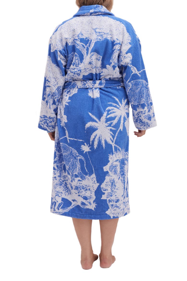 Print Terry Cloth Robe, Alternate, color, LOXODONTA BLUE/ WHITE
