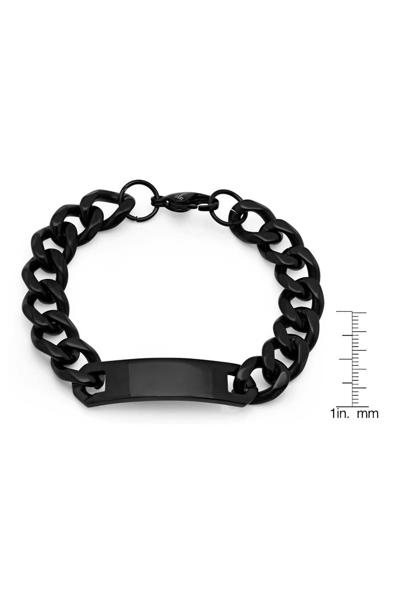 Stainless Steel Ion Plated ID Bracelet, Alternate, color, BLACK