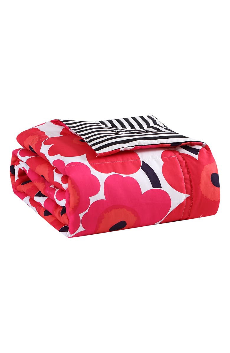 Marimekko Pieni Unikko Floral Print Comforter, Main, color, 