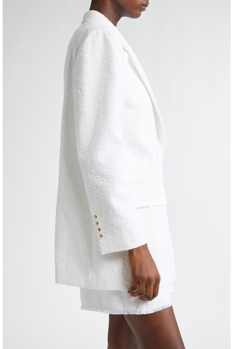 Single Breasted Raschel Tweed Blazer, Alternate, color, BIANCO OTTICO