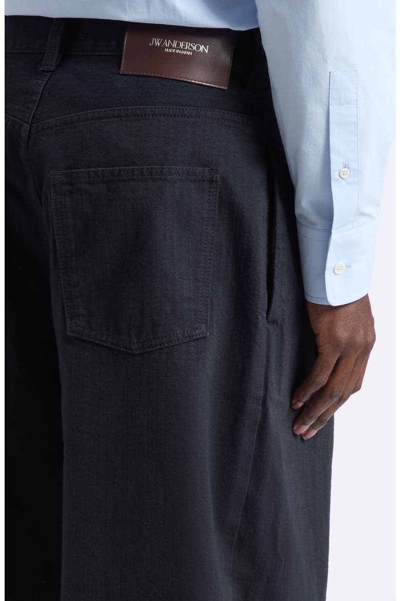 Single Pleat Cotton Trousers, Alternate, color, BLACK