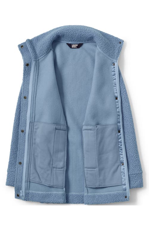 Lands' End Boucle Fleece Coat In Blue