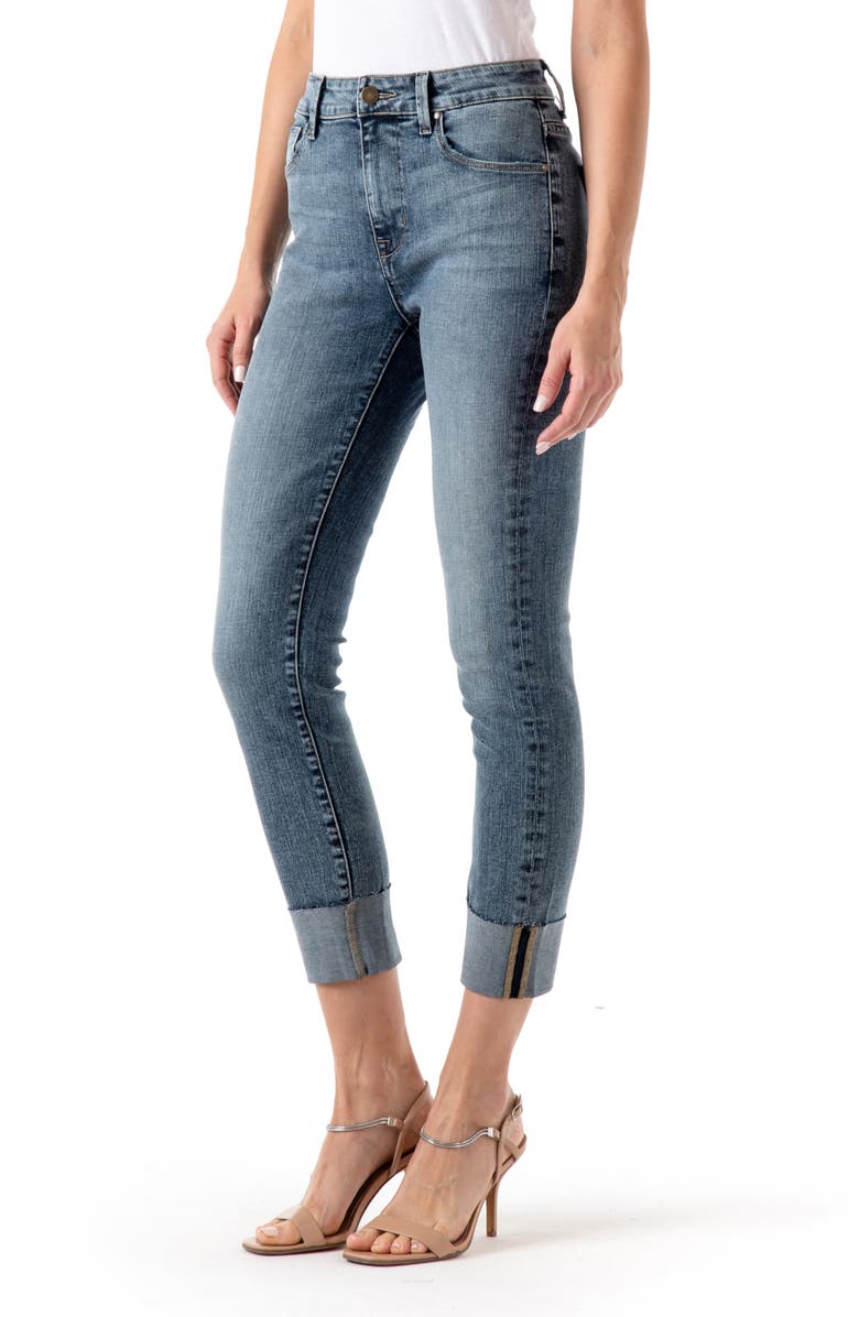 Fidelity Denim Gwen High Waist Cuffed Crop Jeans, Alternate, color, 