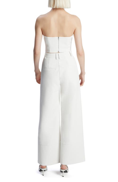 Bardot Marlowe Faux Leather Wide Leg Pants In Orchid White