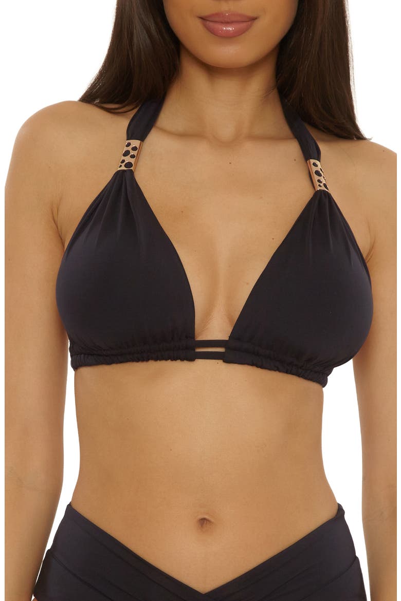 Color Code Triangle Bikini Top, Main, color, BLACK