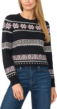 CeCe Fair Isle Crewneck Sweater