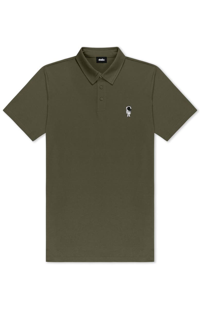Dalix Astronaut Midweight Short Sleeve Polo Shirt, Main, color, Army
