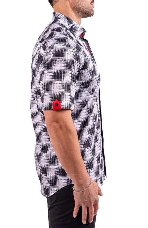 Maceoo Galileo Resistance0317 White Short Sleeve Cotton Button-up Shirt