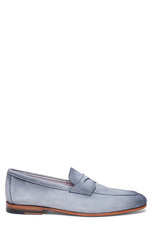 Santoni Carlos Penny Loafer In Grey/grey