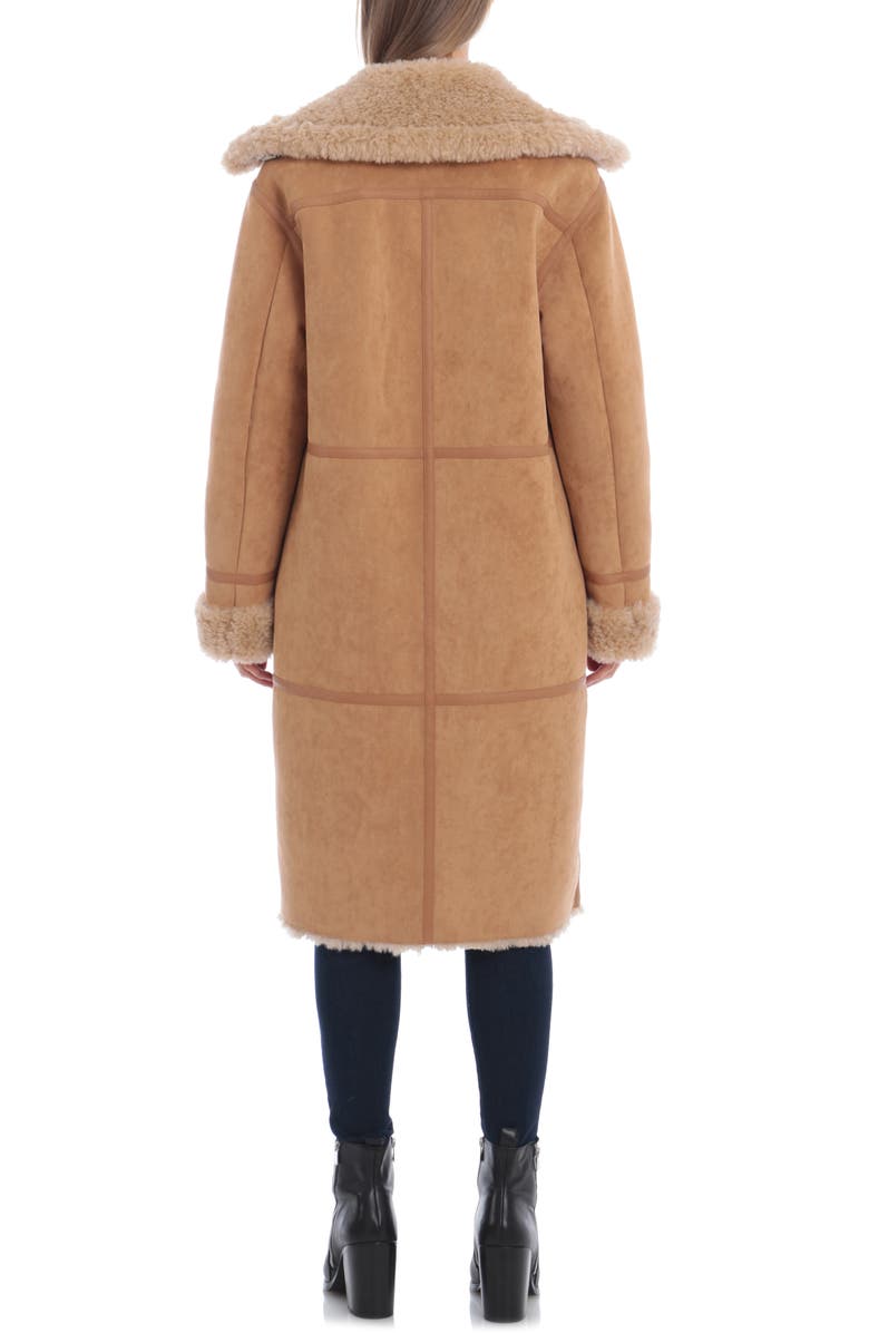 Avec Les Filles Faux Shearling Double Breasted Coat, Alternate, color,