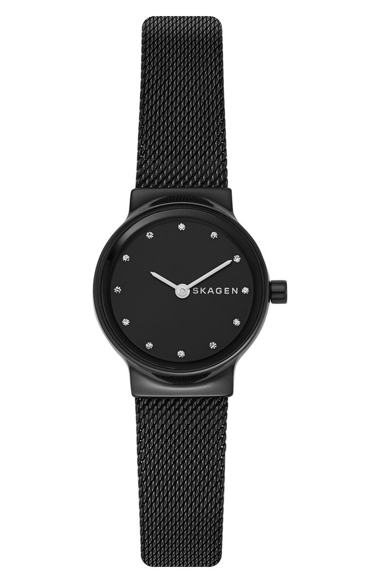 Skagen Freja Crystal Accent Mesh Strap Watch, 26mm, Alternate, color, 