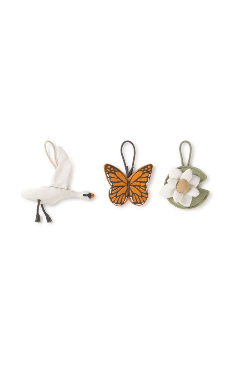 Lorena Canals Set of 3 rattle toy hangers, Main, color, Matcha, Grey, Natural