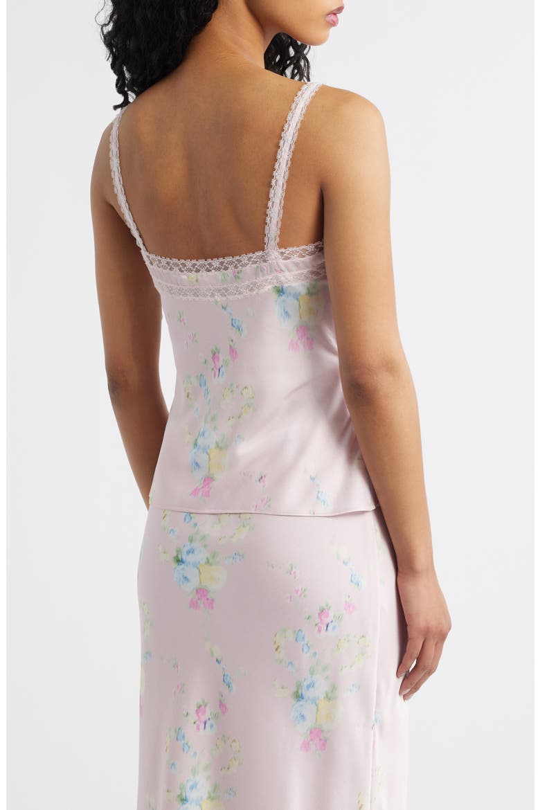 Lirena Floral Satin Top, Alternate, color, ROSY TRELLIS