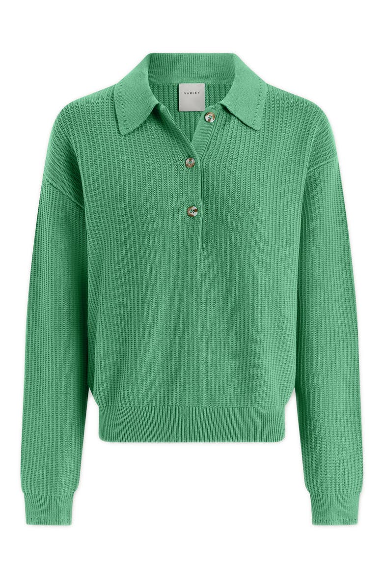 Marlie Half Placket Knit Polo Sweater, Alternate, color, GREEN SPRUCE