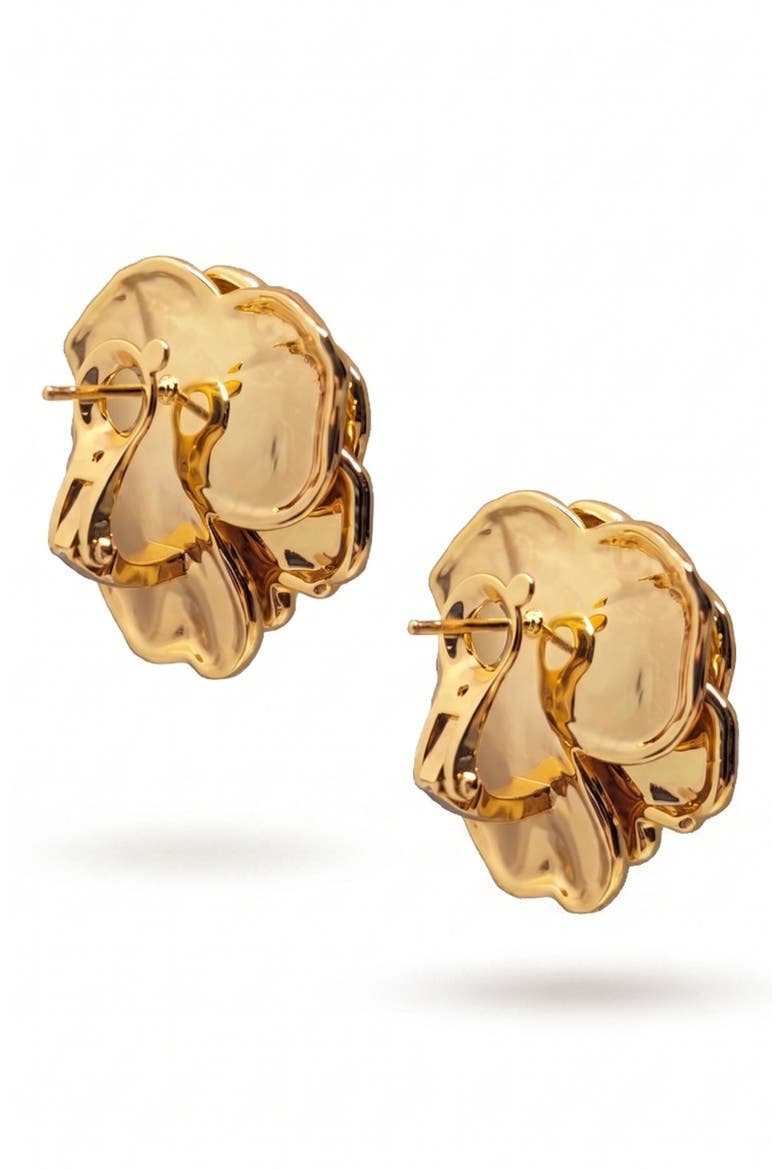 Rose Statement Stud Earrings, Alternate, color, GOLD
