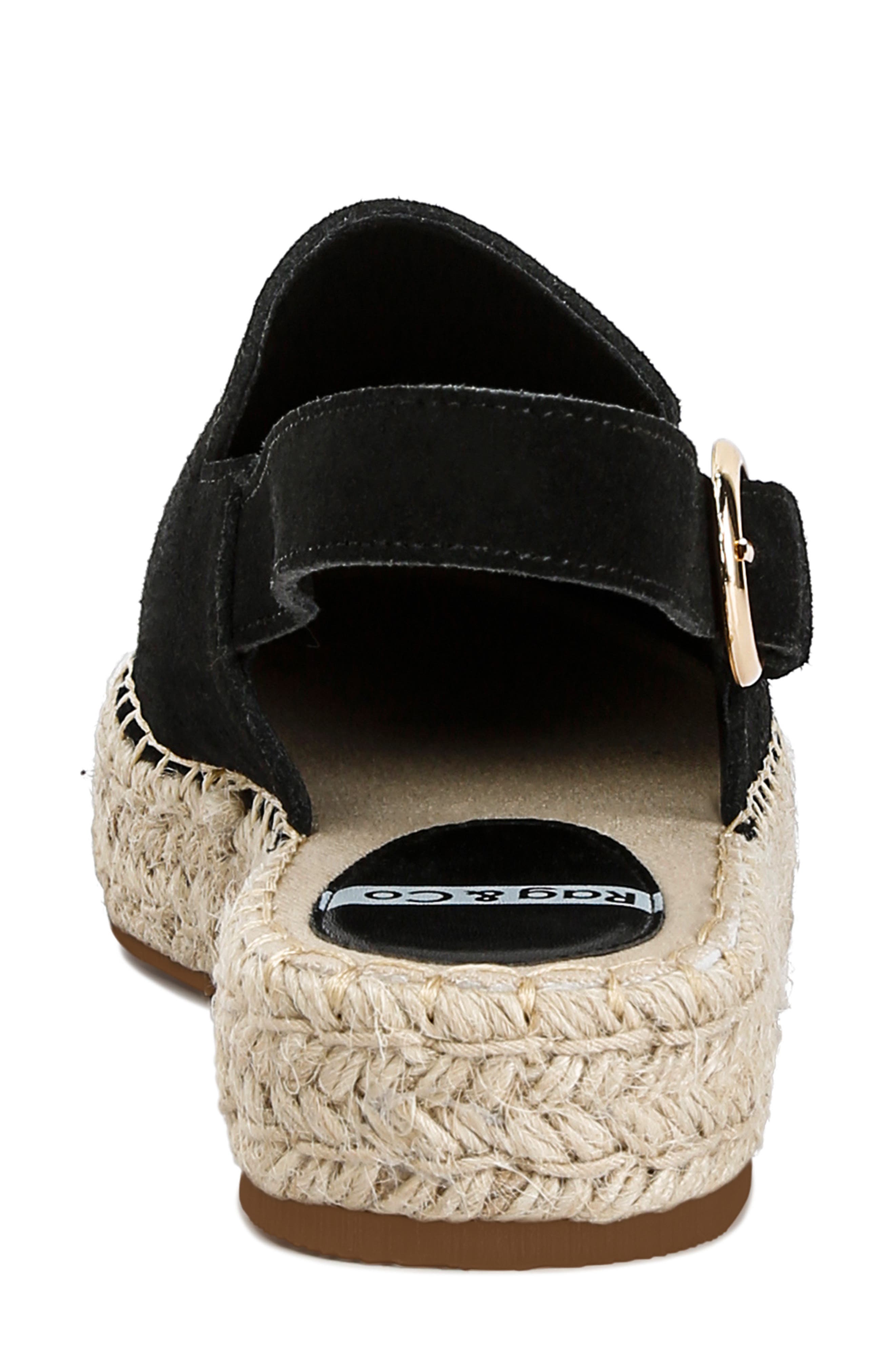 Rag & Co Affie Espadrille Slingback Flat, Alternate, color, Black