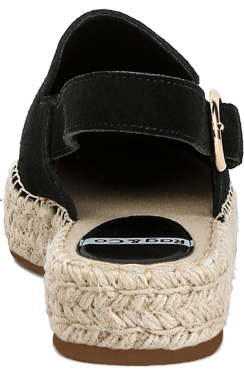 Rag & Co Affie Espadrille Slingback Flat, Alternate, color, Black