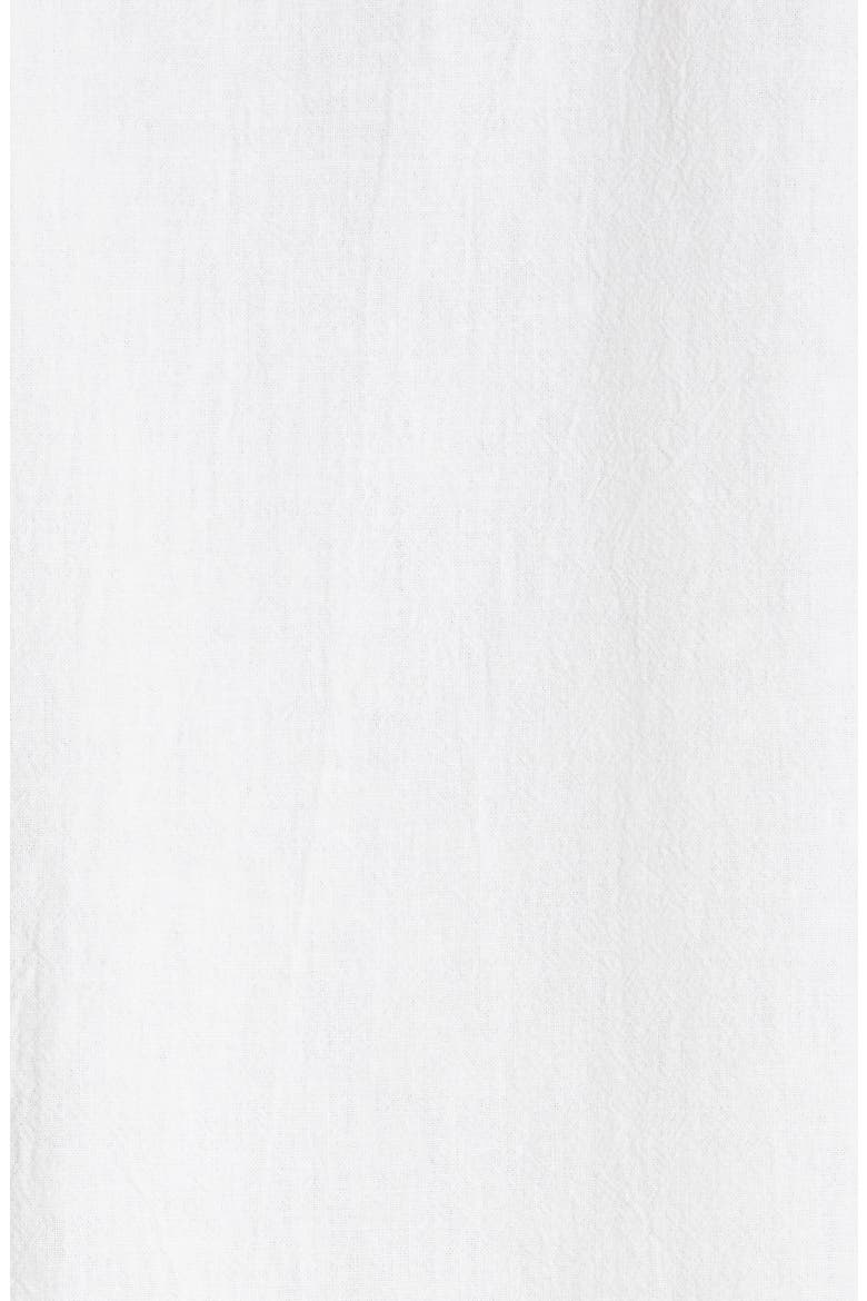 Cotton & Linen Short Sleeve Button-Up Shirt, Alternate, color, WHITE