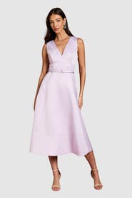 Coast V-Neck Satin Midi Dress