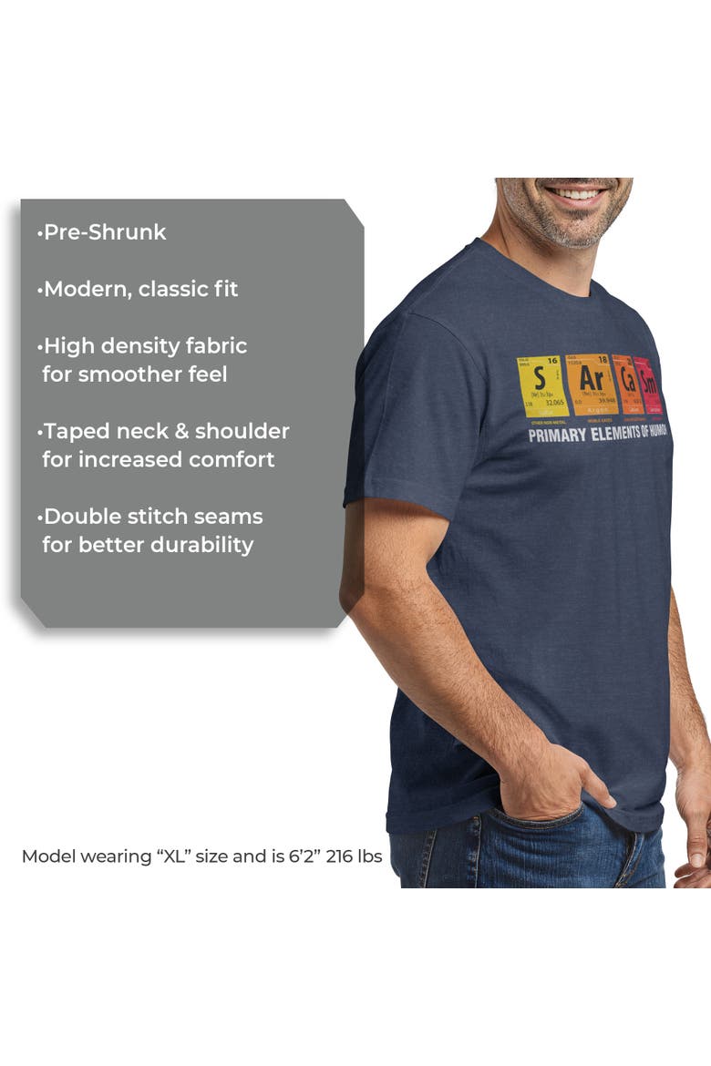 Men's The Elements Of Humor Short Sleeve Graphic T-shirt, Alternate, color, Navy Blue Heather
