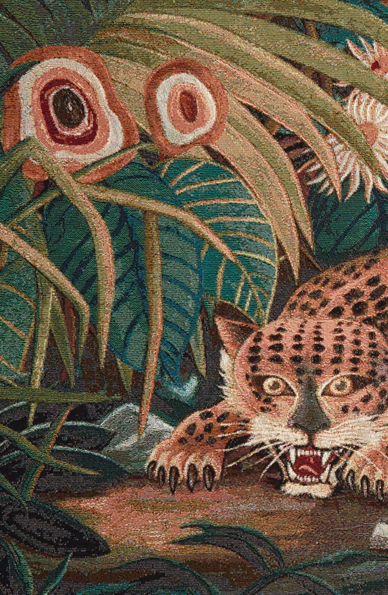 ENDLESS JOY Jungle Print Organic Cotton Ceremonial Blanket, Alternate, color, Green Multi