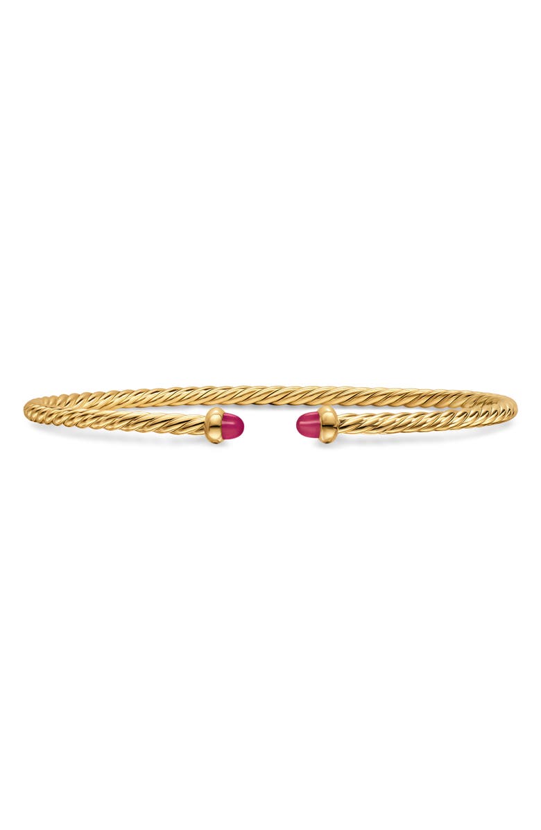 David Yurman Micro Cable Flex Bracelet, Main, color, Gold