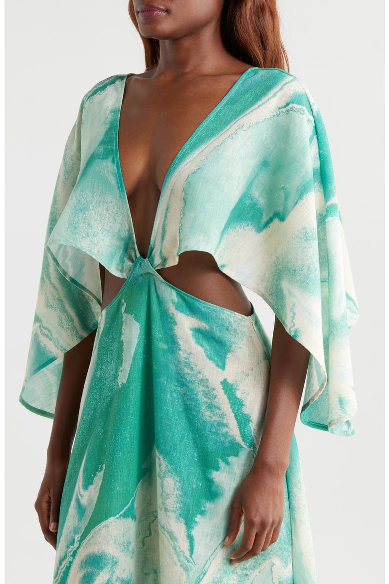 Avalon Cutout Cover-Up Maxi Dress, Alternate, color, TEAL MULTI