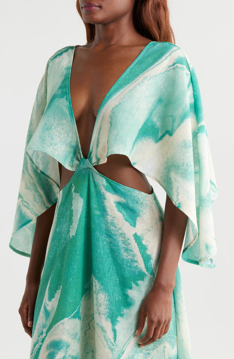 BOAMAR Avalon Cutout Cover-Up Maxi Dress, Alternate, color, Teal Multi