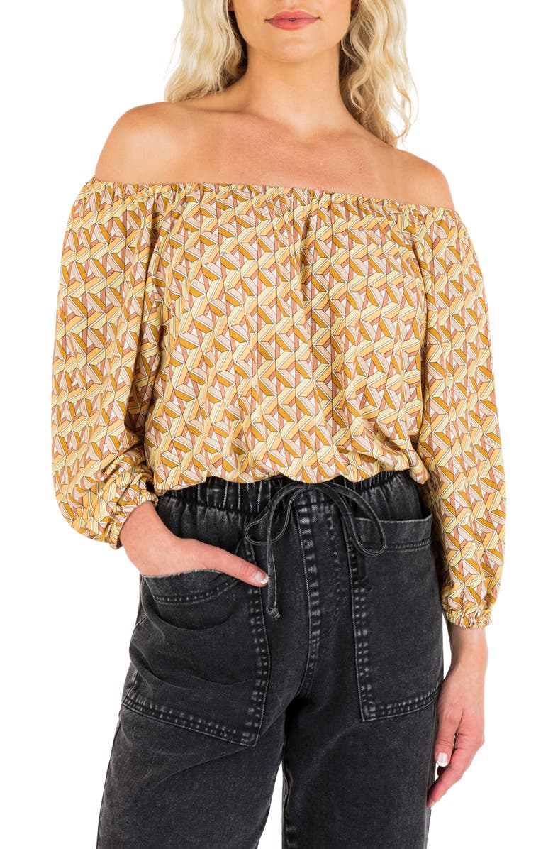 Hurley City Block Off the Shoulder Top, Main, color, 
