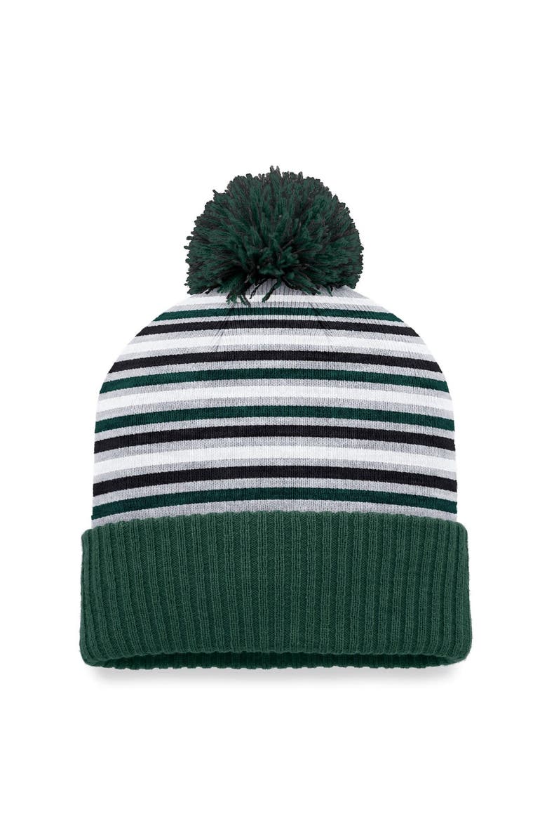 TOP OF THE WORLD Men's Top of the World Green Michigan State Spartans Dash Cuffed Knit Hat with Pom, Alternate, color, 