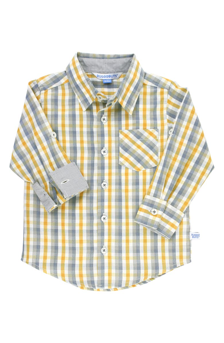 RuggedButts Cable Knit Sweater & Plaid Shirt Set, Alternate, color, 