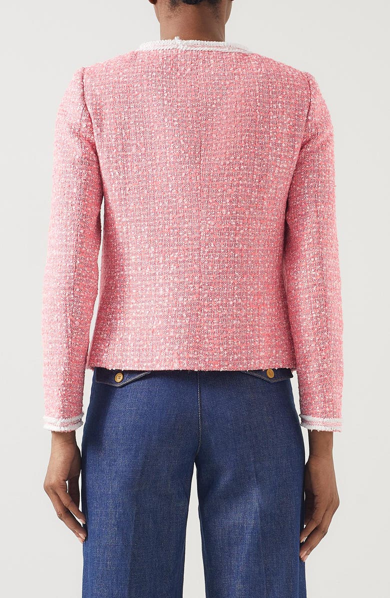 LK Bennett Charlie Cotton Blend Tweed Jacket, Alternate, color,