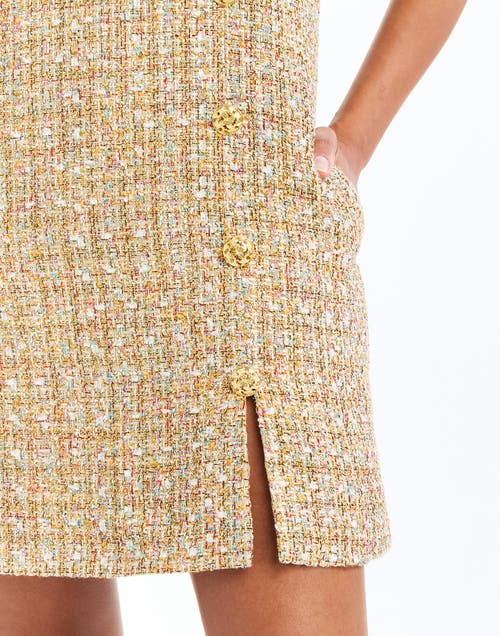 Mestiza New York Isolde Metallic Tweed Mini Dress In Gold