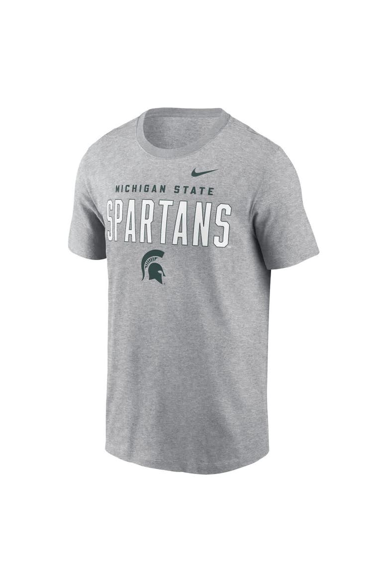 Men's Nike Heather Gray Michigan State Spartans Campus 2-Hit Primary Mascot T-Shirt, Alternate, color, Heather Gray