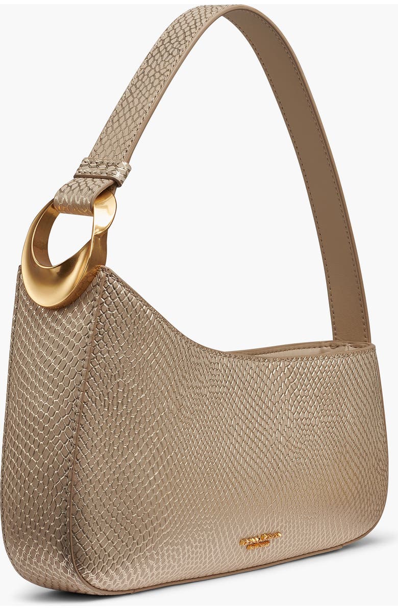 Donna Karan New York Jersey Snake Shoulder, Alternate, color, Metallic Bone