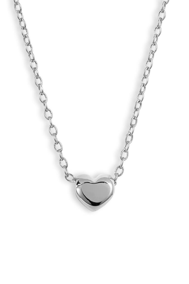 Heart Charm Adjustable Necklace, Main, color, SILVER