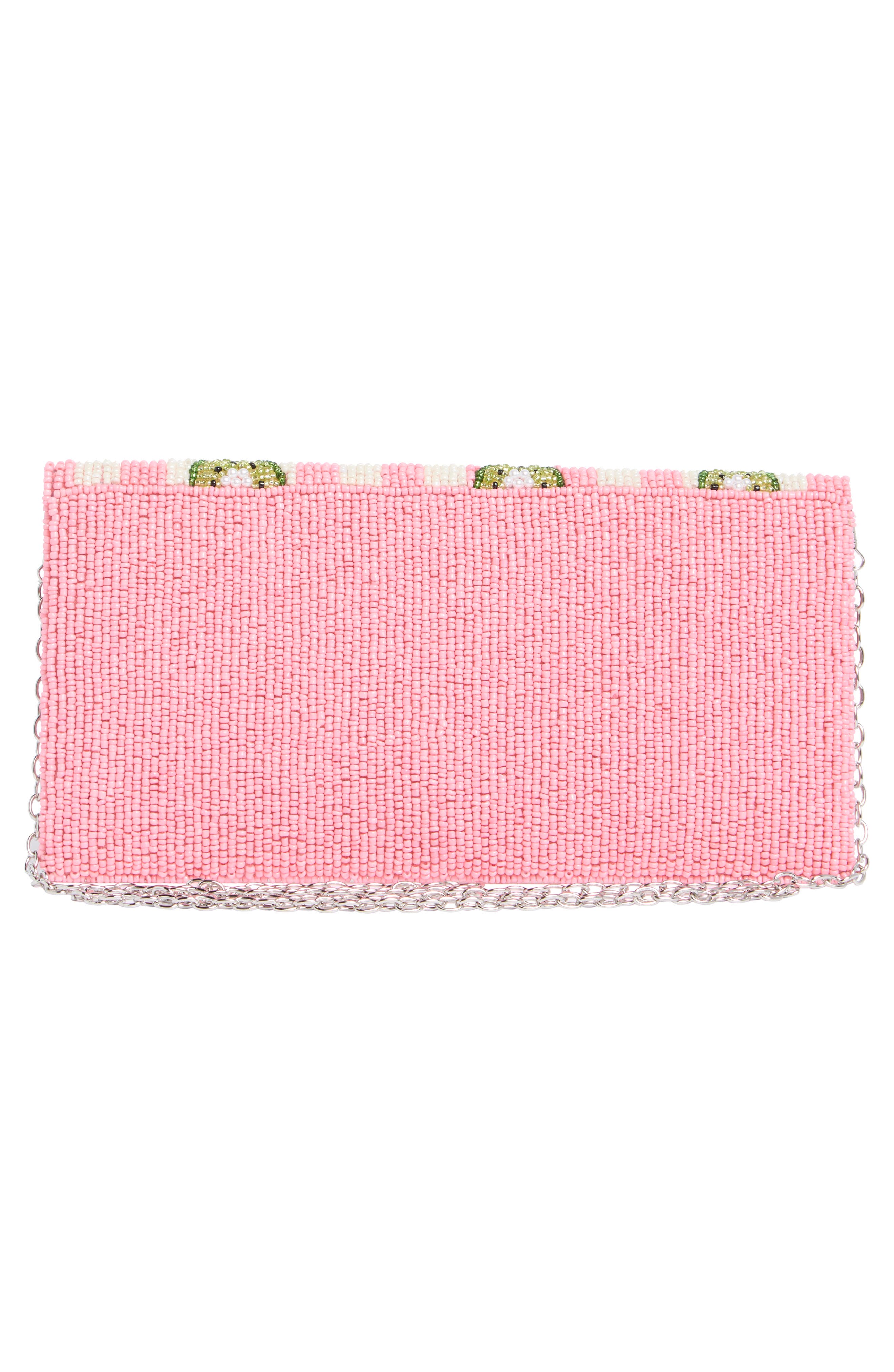 Collection XIIX Beaded Striped Kiwi Clutch, Alternate, color, Striped Kiwi