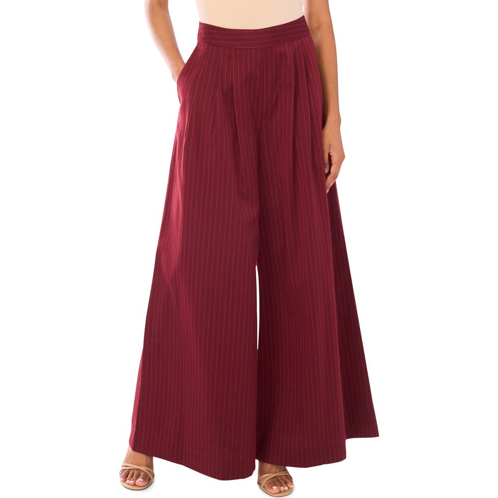 Parker Pinstripe Wide Leg Pants In Brown