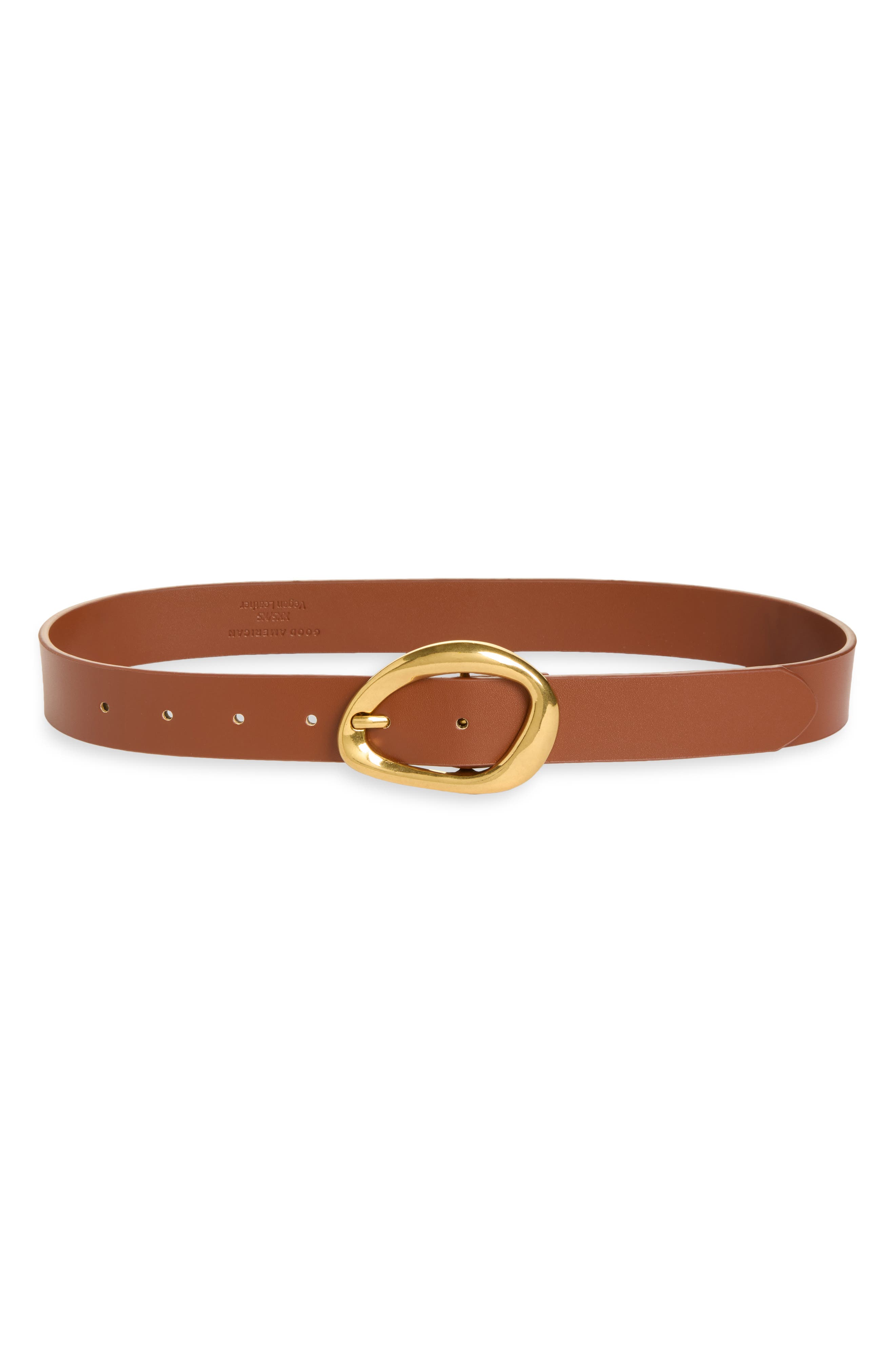 Classic Faux Leather Oval Buckle Belt