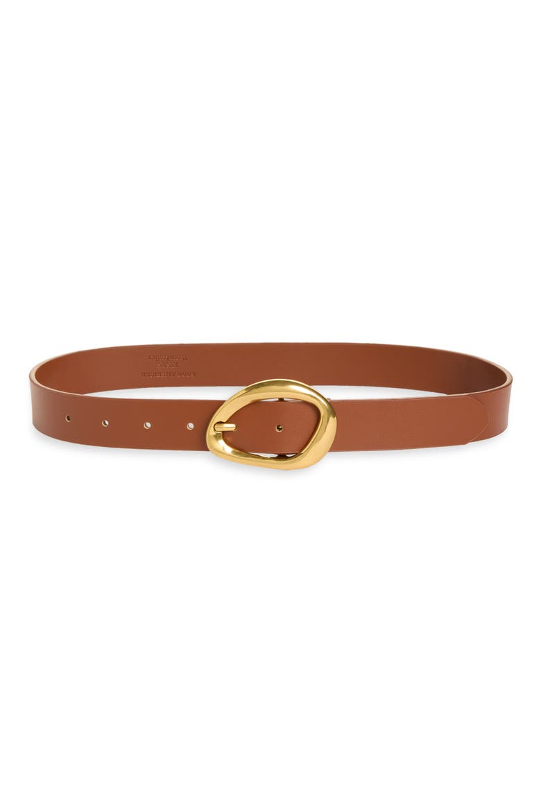 Classic Faux Leather Oval Buckle Belt, Main, color, COGNAC002