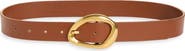 Good American Classic Faux Leather Oval Buckle Belt