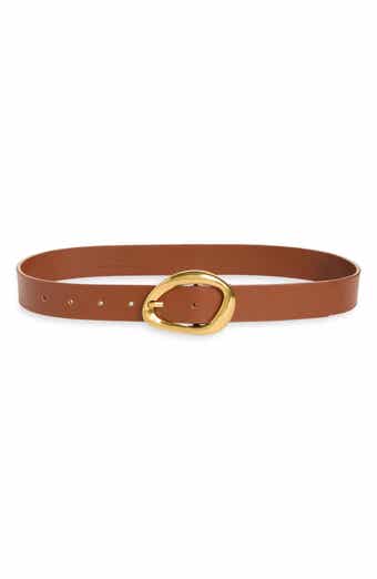 Classic Faux Leather Oval Buckle Belt