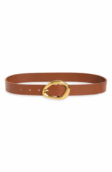 Classic Faux Leather Oval Buckle Belt