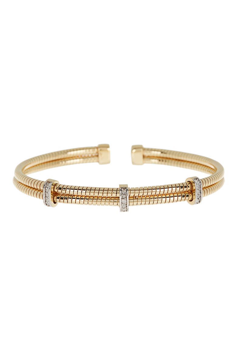 Diamond Twist Cuff Bracelet - 0.15 ctw, Main, color, YELLOW