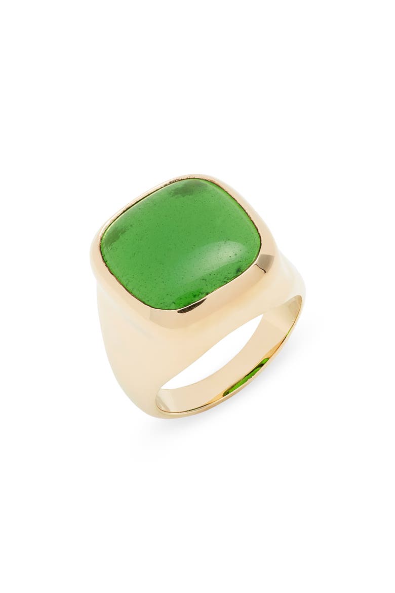 Umbo Square Statement Ring, Main, color, FOREST