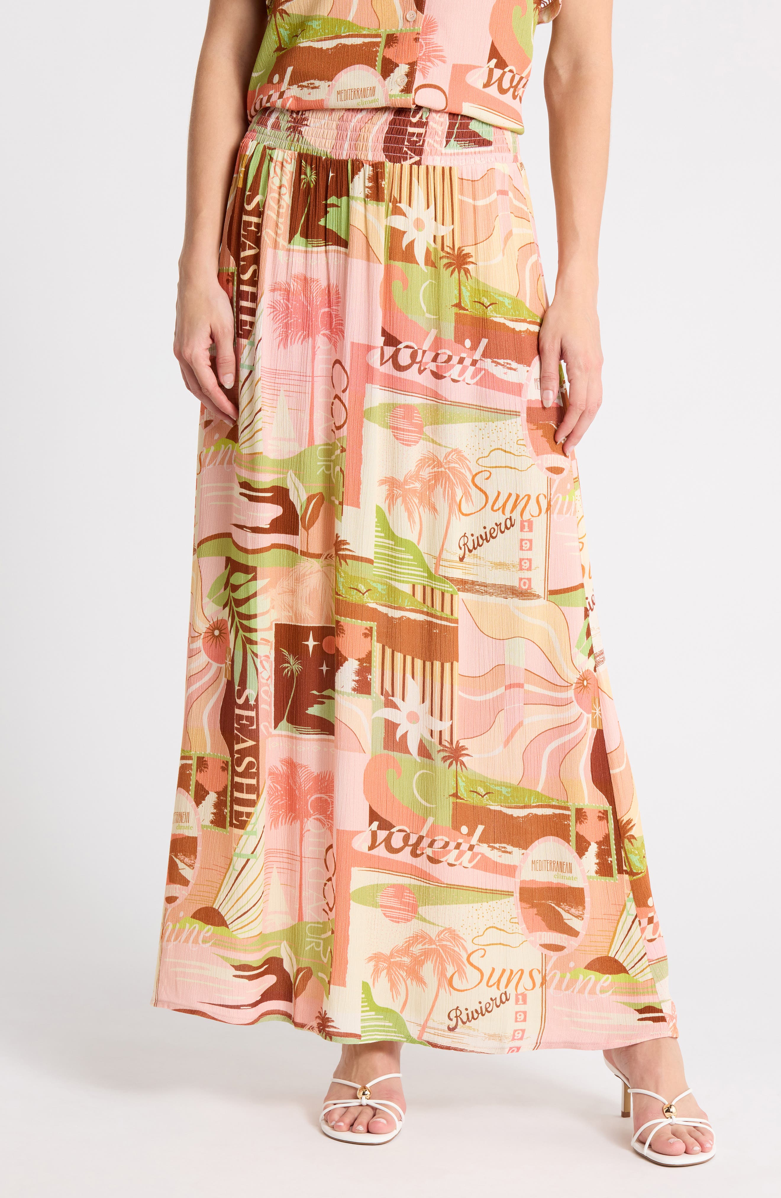 Printed A-Line Skirt