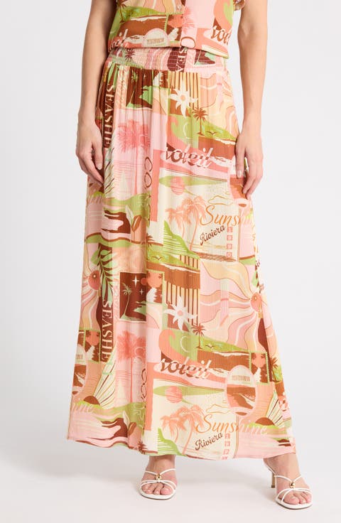 Printed A-Line Skirt