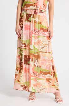 Printed A-Line Skirt