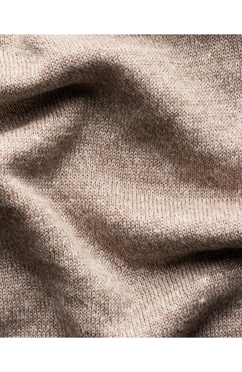 Eton Linen & Cotton Fine Knit Polo, Alternate, color, Light Beige