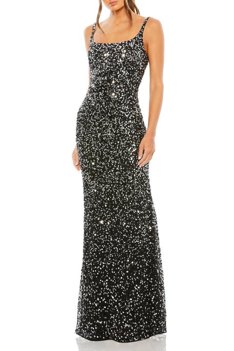 Petite Sequined Low Back Slip Gown